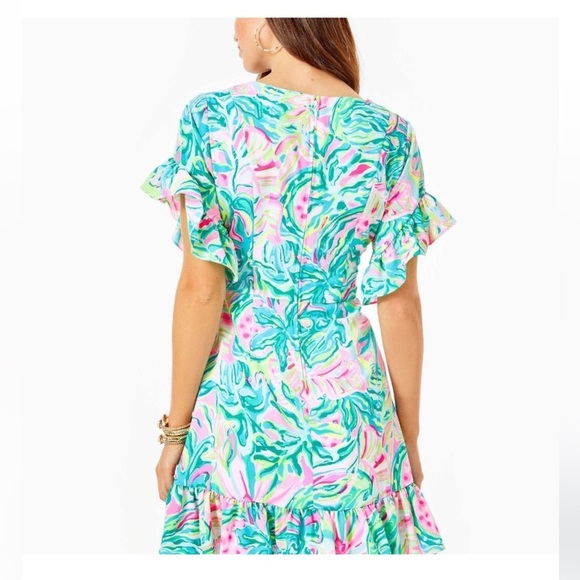 Lilly Pulitzer Darlah Stretch Wrap Dress NWOT size 12 colorful - Picture 4 of 11